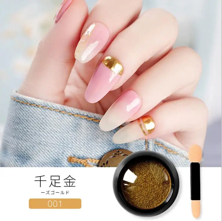 Блеск для полировки ногтей 1 шт. порошок с зеркальным эффектом хромированный