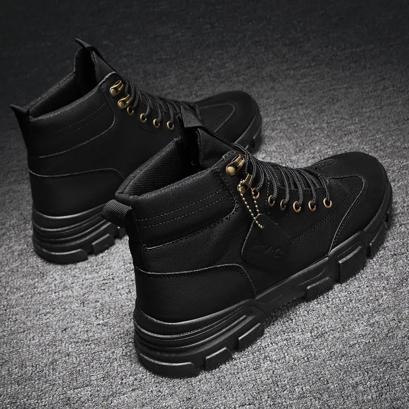 

Men Military Boots 2020 Outdoor Fashion Canvas High Top Shoes Men Casual Shoes Ankle Boots Black Chelsea Boots Zapatos De Hombre