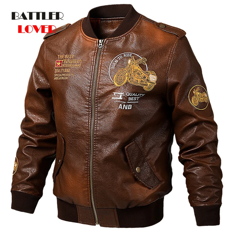 Мужские Куртки из натуральной коровьей кожи мужские пальто с вышивкой Мужская