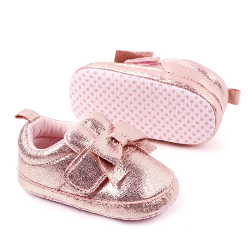 

Spring And Autumn Baby Girls Shoes Bowknot Design Anti-Slip Toddler Soft Soled Casual Walking Shoe