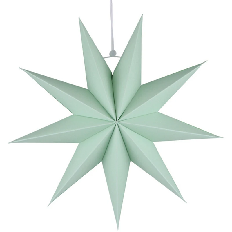 Green Девять углов звезды абажур Висячие красочные бумажные звезды деятельности Рождество Свадебные украшения бумажные фонари абажур вечерние украшения - Цвет: Green