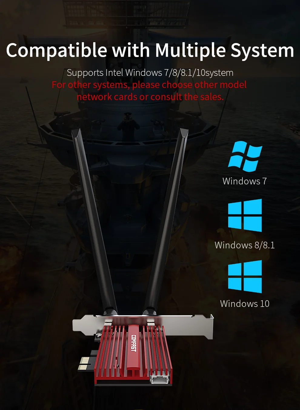 Беспроводная карта Intel 8265NGW 1200 Мбит/с для PCIE X1 Pcie Express настольного компьютера 2x2 MU