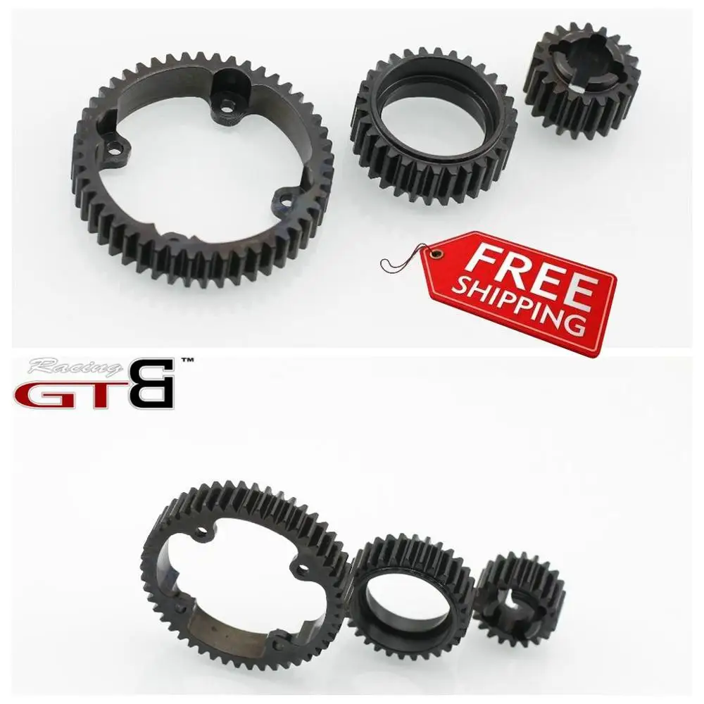 GTB гоночный стальной зубчатый механизм 20T + 30T 48T для HPI KM Rovan Baja 5b ss 5t 5sc GR047