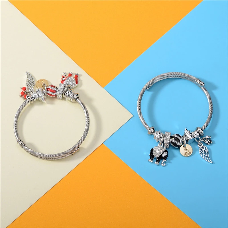 Браслет манжета из нержавеющей стали для женщин модные очаровательные браслеты