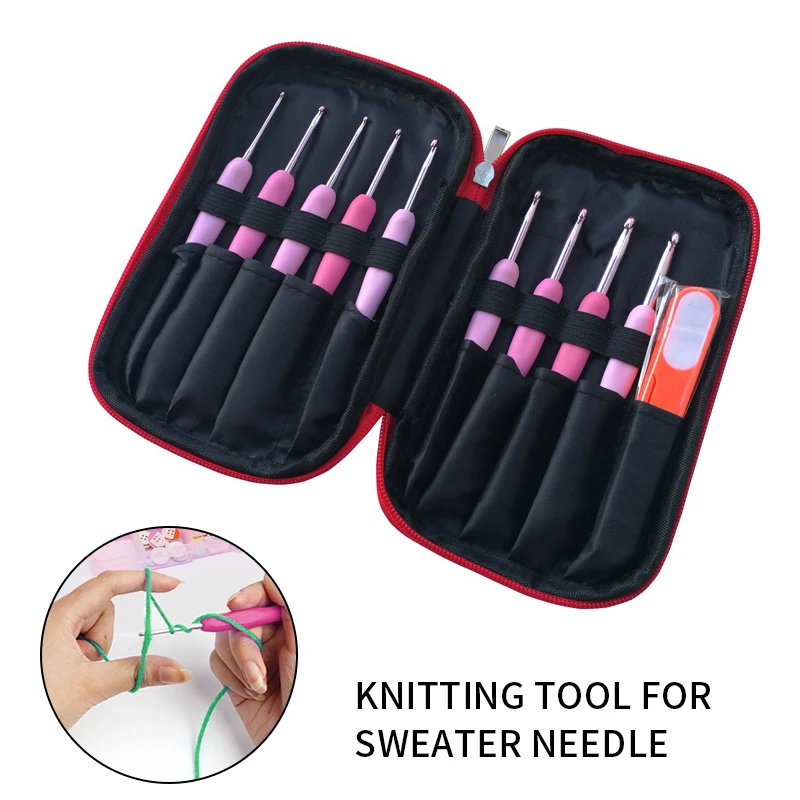 9 шт./компл. градиентные иглы для вязания крючком из мягкой резины алюминиевые 2 0 6