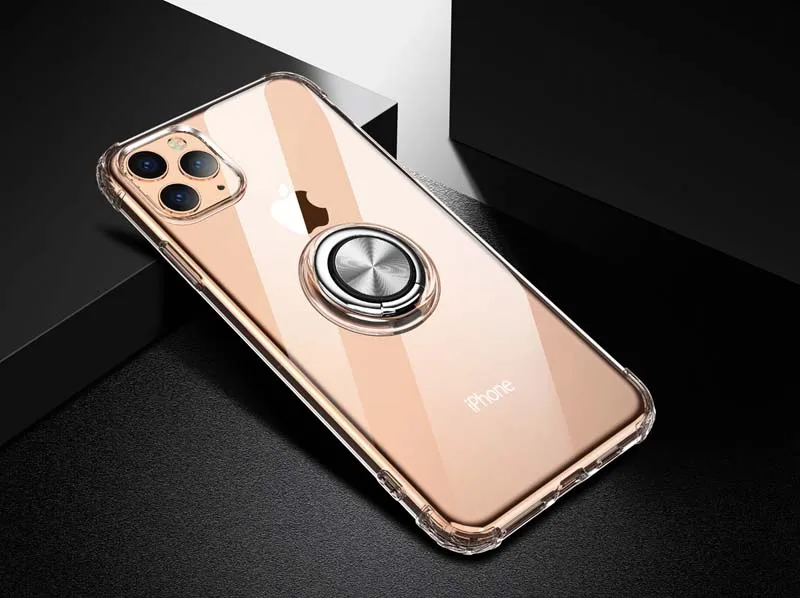 XSDTS Прозрачный 3D противоударный чехол для iPhone 11 Pro XS Max X XR 8 7 6 6S Plus держатель с магнитным креплением автомобильная подставка для стенда чехол Капа