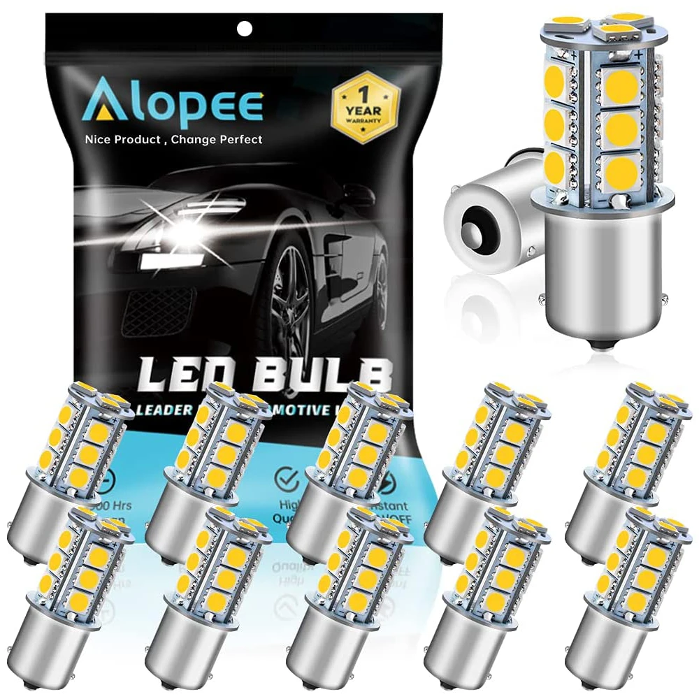 

12 шт. в комплекте 1156 BA15S 7506 1141 1003 1073 теплое белое светодиодное освещение 12V-DC 18 SMD Интерьер автомобиля RV Кемпер указатель поворота Хвост резерв...