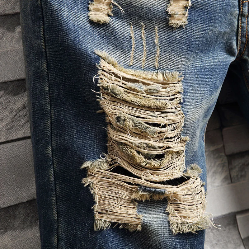 

Men's Denim Shorts 2021 Summer Men's Clothing Beach Ripped Denim Five-point Pants Casual Business Social Straight Men's Shorts