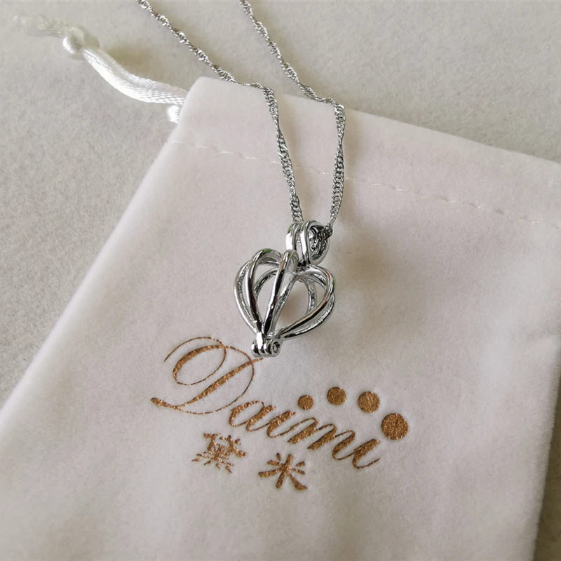 Silver Plated DMCPFP035 простое ожерелье с подвеской посеребренный кулон клетка стиль DIY подарок - Цвет камня: Silver Plated