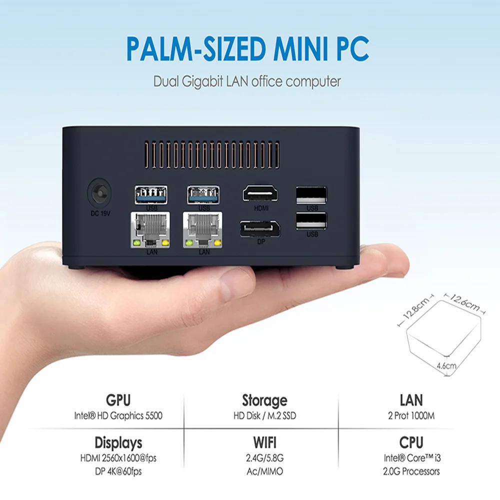 Beelink L55 Мини ПК Windows10 i3-5005U двухъядерный 2 0 GHz Intel 8GB 256GB/512GB blutooth 4 LAN RJ45 1000M USB 3 |