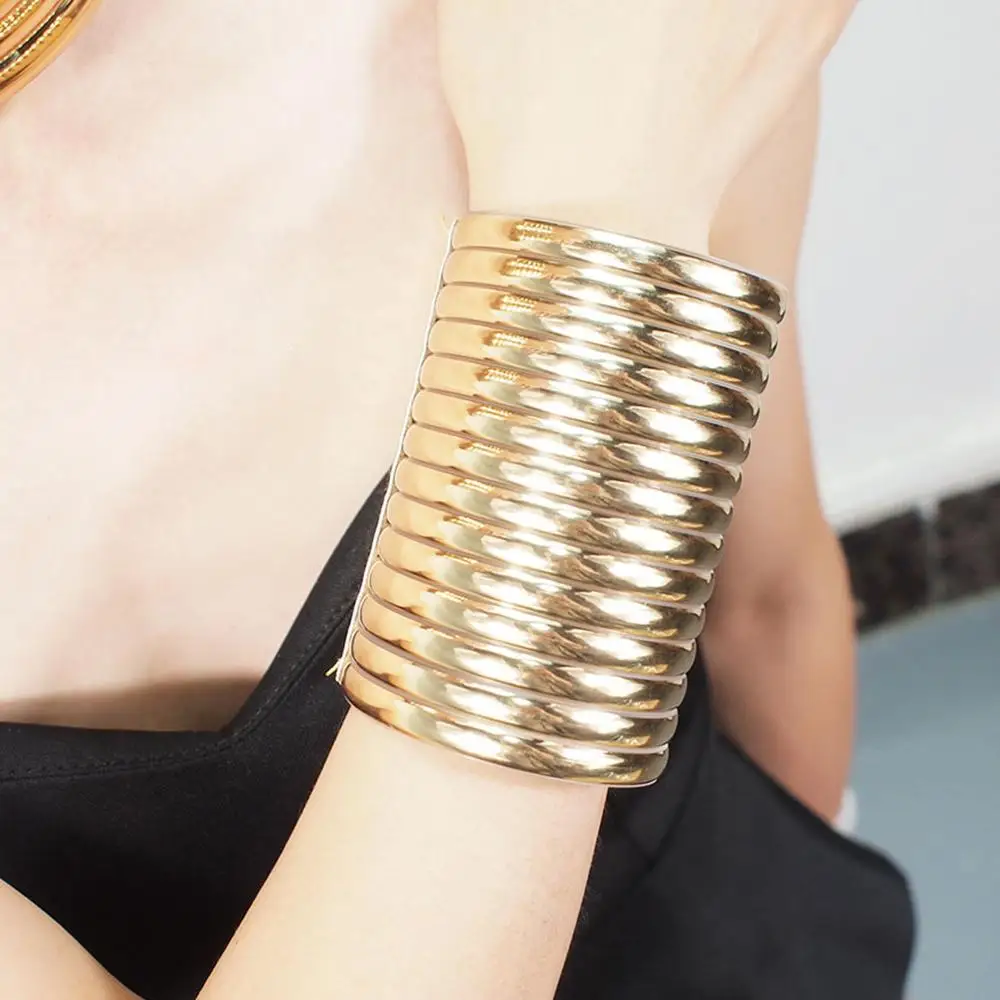 656 Gold Bracelet MANILAI Punk Alloy Torque Choker Necklaces For Women Maxi Jewelry Africa Big Collar Statement Necklace Boho Collier Femme - Metal Color: 656 Gold Bracelet