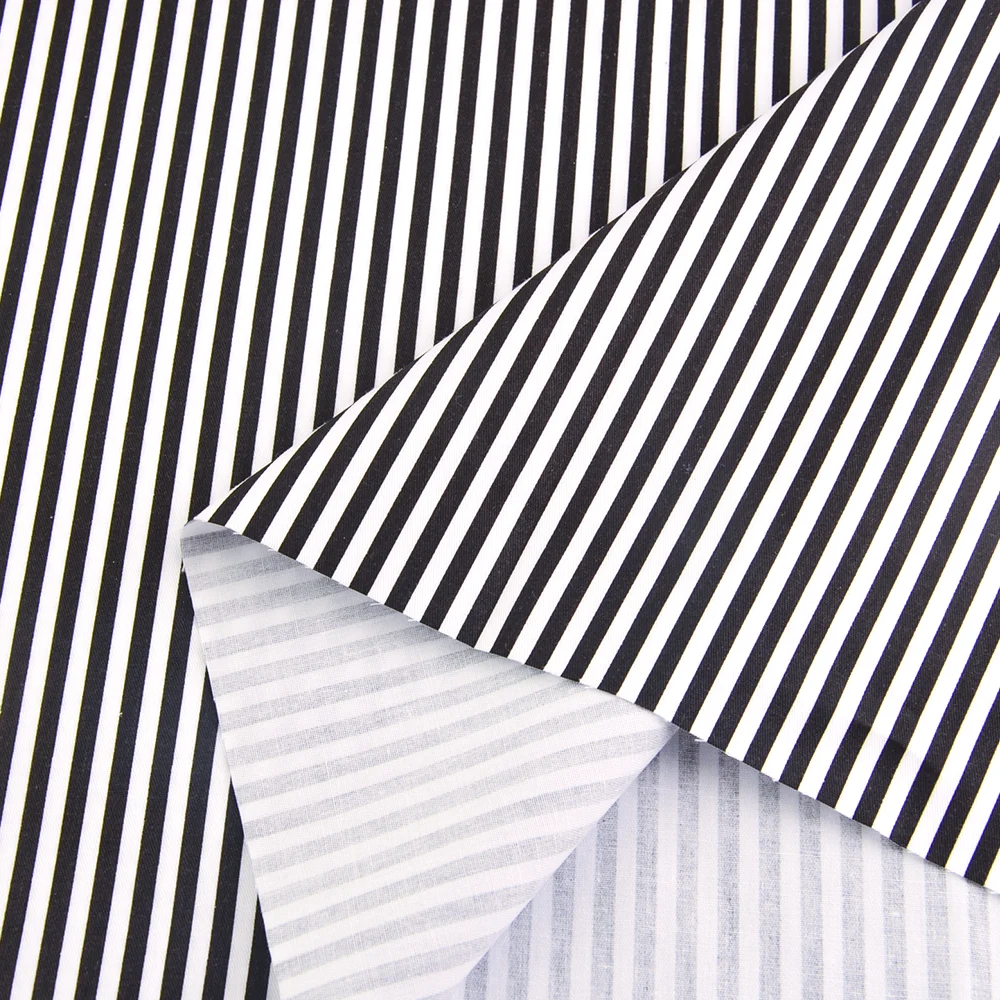 Большие черно-белые полоски Teramila 100% хлопковая ткань новая с напечатанным