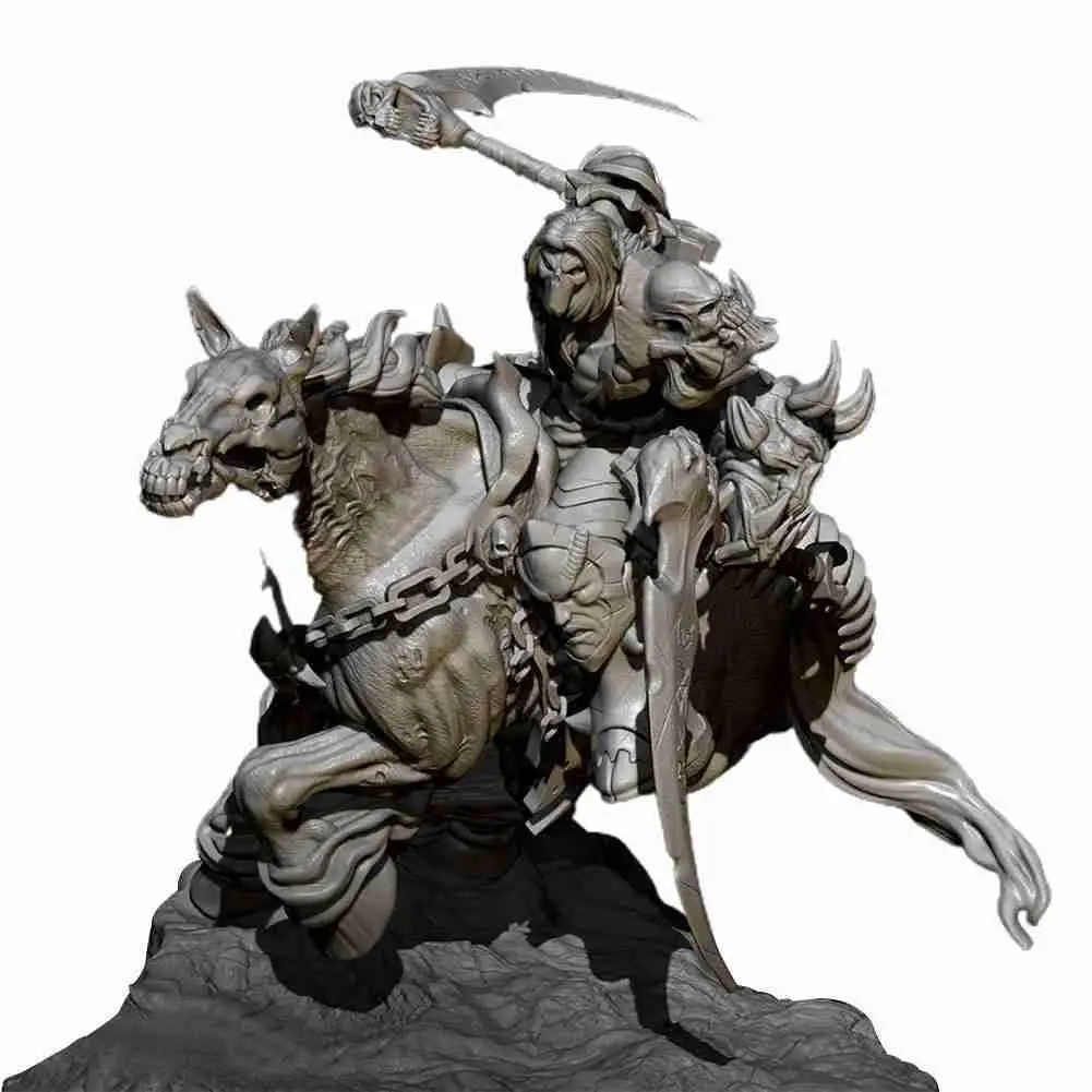 

75mm 1/24 ZBBOY Producer Zombie Knight Resin Figure Female Soldier White Model