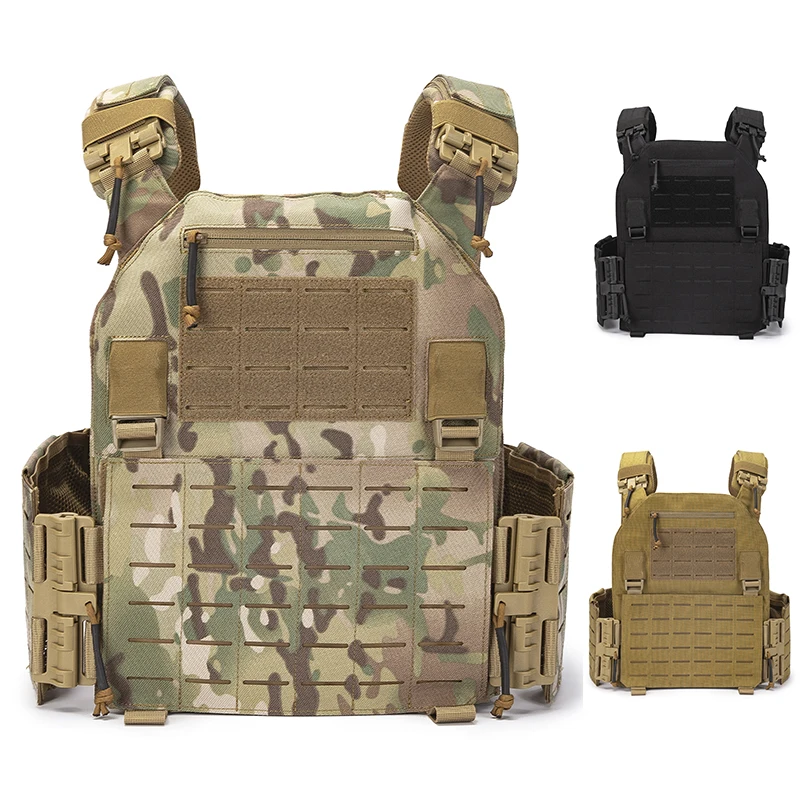 BC 1000D Nylon Black Laser Cut Molle Bulletproof Vest Body Armour Plate Carrier Tactical for Outdoor Military ArmyHunting | Спорт и