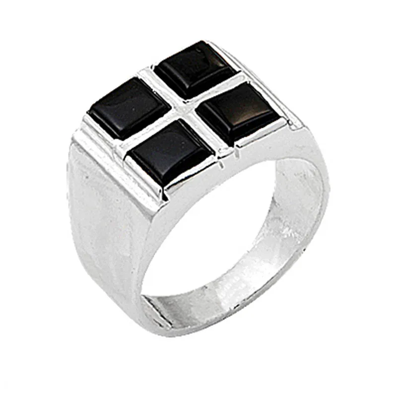 

Silver 925 Sterling Square Stone Polished Ring