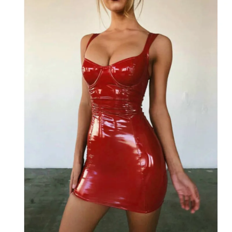 Женское сексуальное платье на бретельках без рукавов летнее обтягивающее