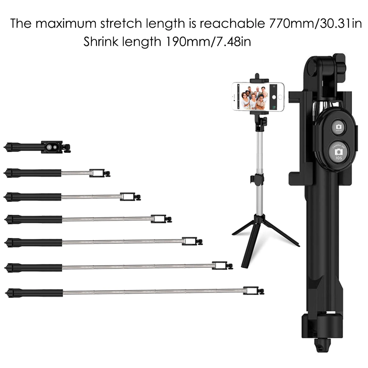 Складная Беспроводная селфи-палка мини-штатив расширяемый монопод с кнопкой