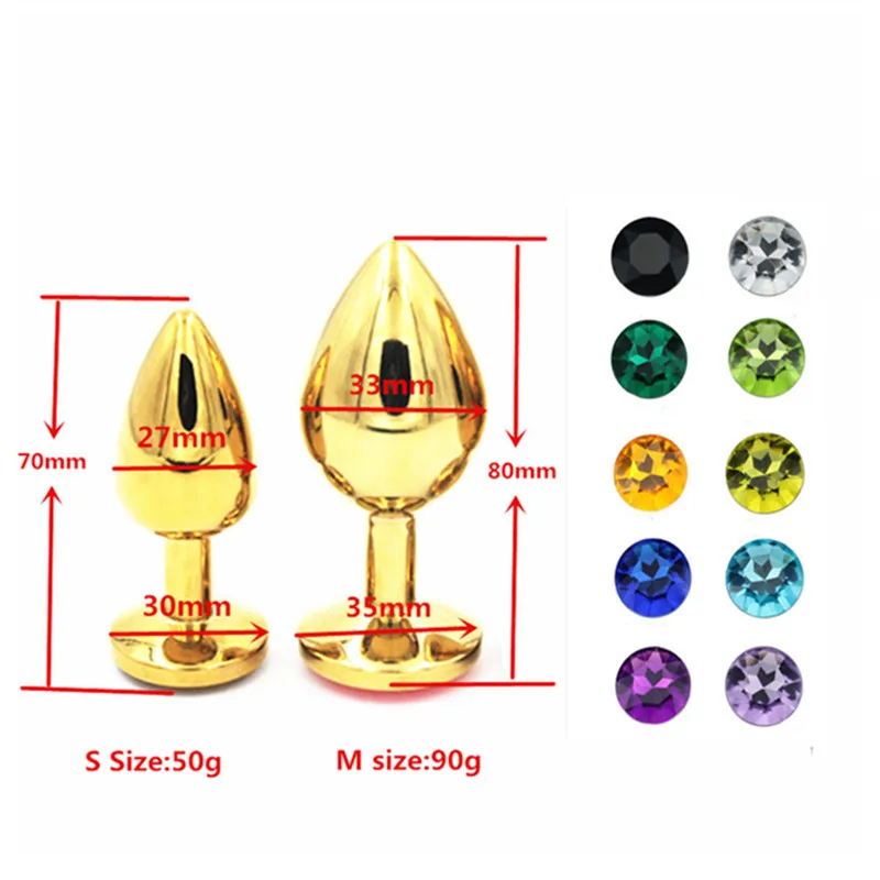 Анальная пробка из нержавеющей стали золотого цвета ювелирные изделия с