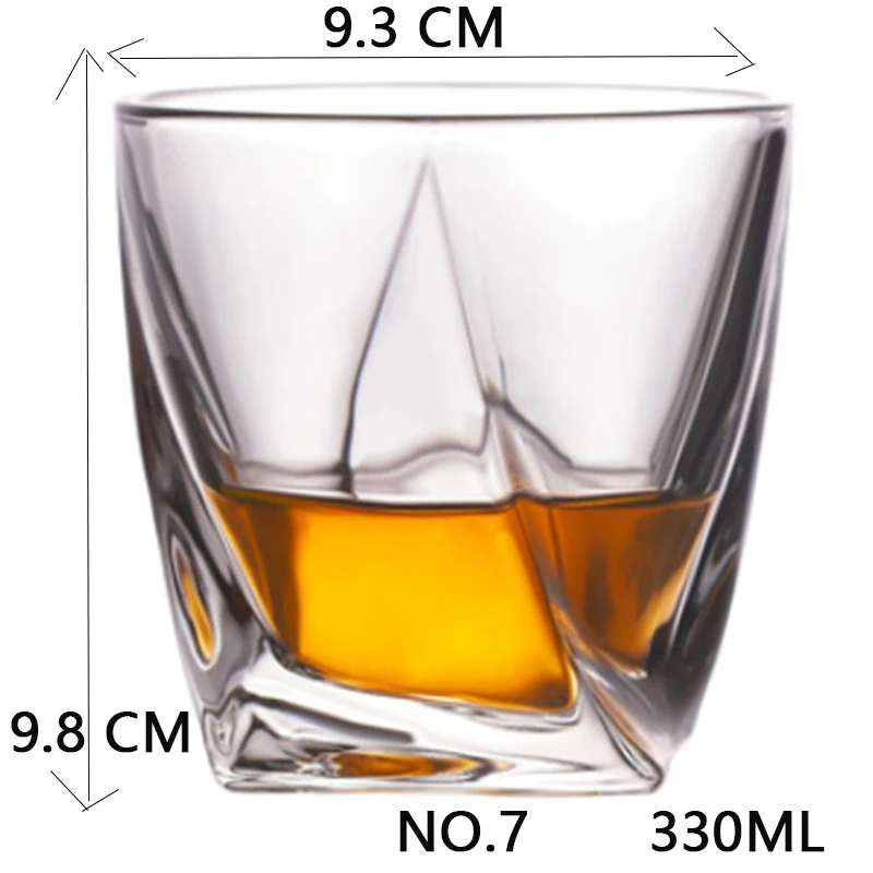 NO.7 330ML Shot Whiskey Crystal Glass Party Wedding Wine Liquor Glass Coffee Tea Cup for Beer Spirits Funny Glasses European Creative Gifts - Цвет: NO.7 330ML