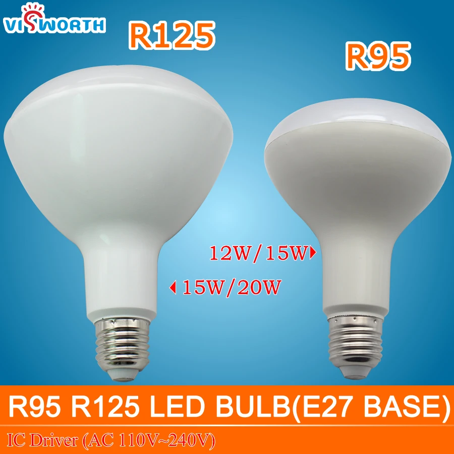 

Светодиодная лампа VisWorth E27 R95 R125 12/15/20Вт тёплый/холодный свет