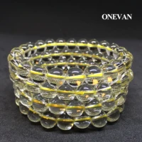 onevan natural yellow quartz citrine crystal stone beads charm hologram bracelets jewelry making anniversary gift for women