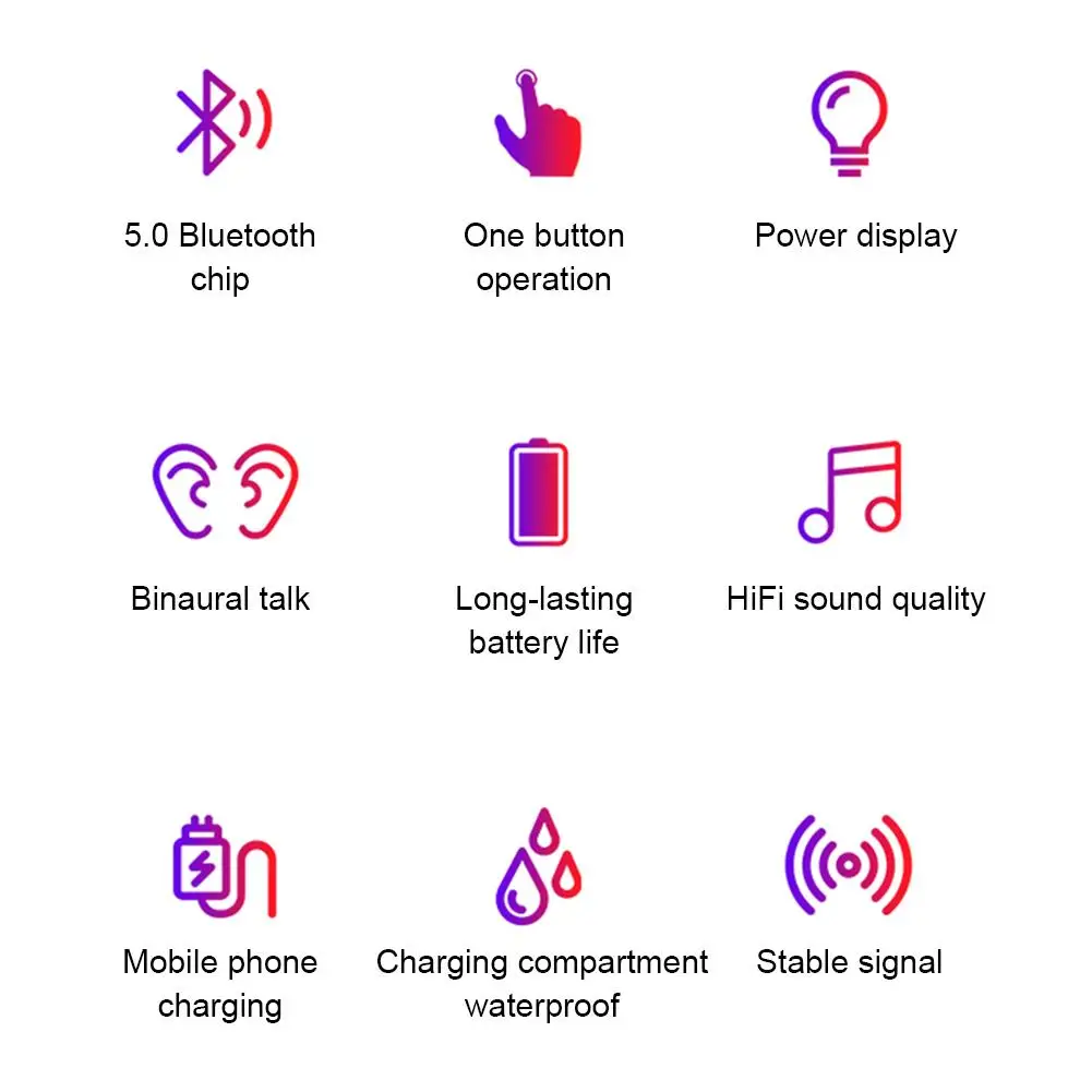 TWS IPX6 Водонепроницаемый спортивный беспроводной Bluetooth 5,0 наушники сенсорное управление Кнопка Светодиодный дисплей питания для samsung huawei