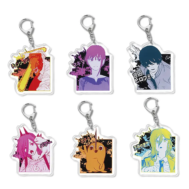 

Animation Acrylic Key Chain Pendant Chainsaw Man Pochita Makima Power Creative Trinkets