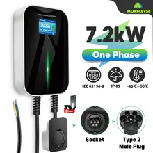 EV Charger EVSE Wallbox Electric Vehicle Charging Station with Type 2 Socket 32A 1Phase IEC 62196-2 for Audi BMW Mercedes-Benz