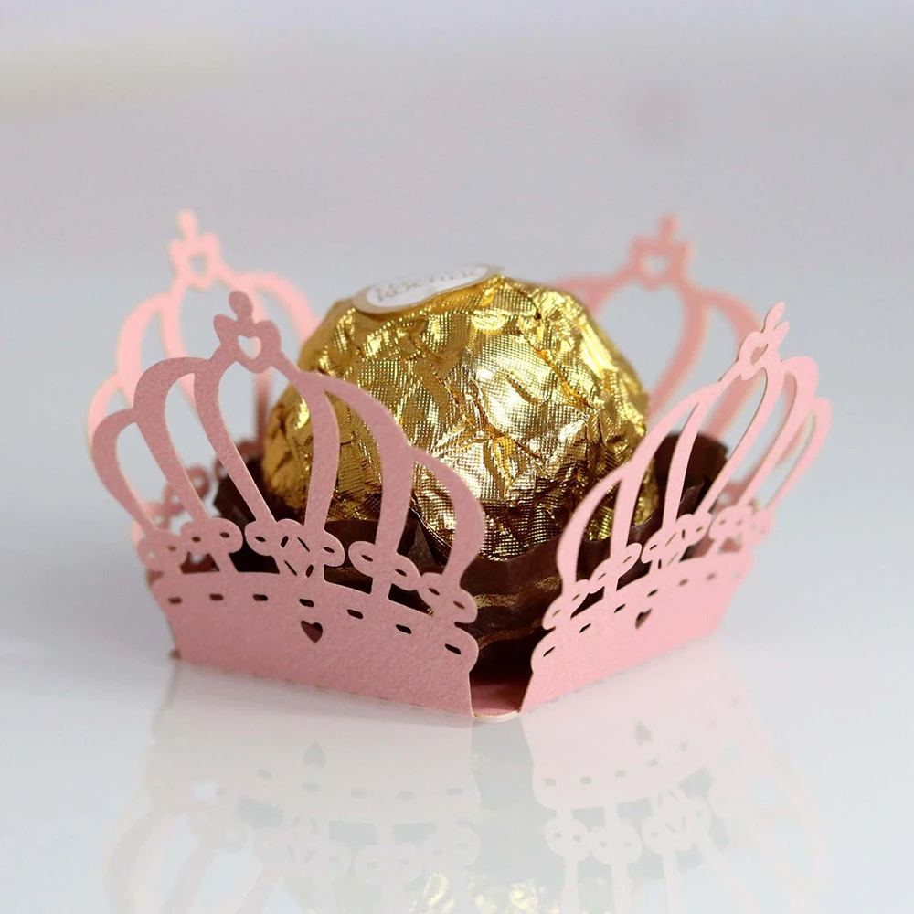 50 шт. с лазерными полый для конфет коробки Цвет карты Бумага шоколада Ferrero