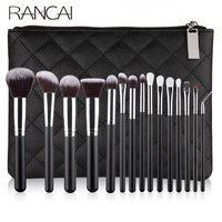 rancai 1015pcs professional make up brushes set makeup power brush make up beauty tools soft synthetic hair with leather case