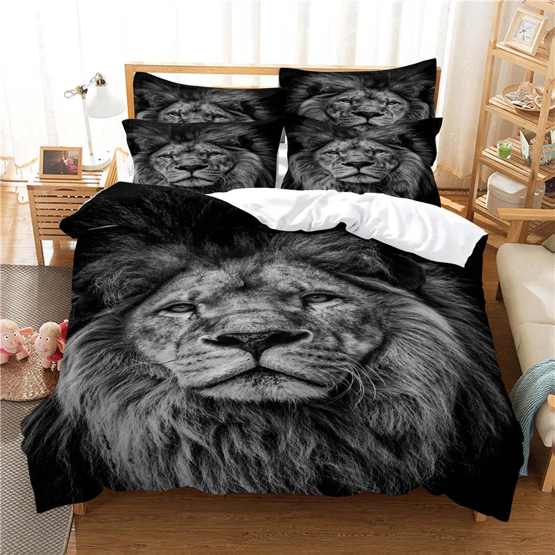 

Fierce Lion Bedding Duvet Cover Set 3d Digital Printing Bed Linen Fashion Design Comforter Cover Bedding Sets Bed Set