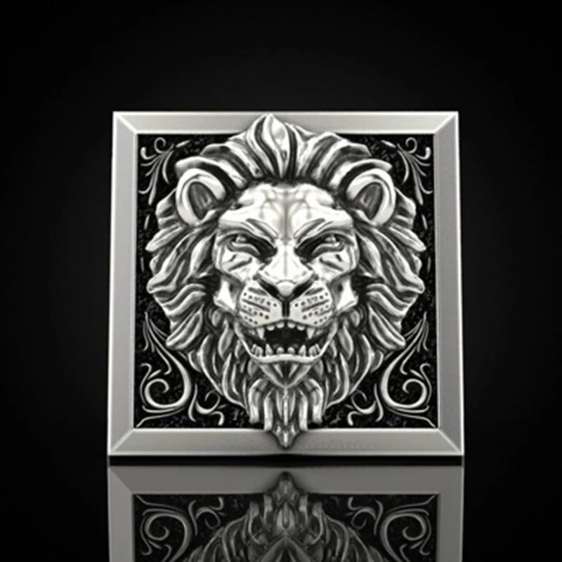 

Men's Combination Rings Secret Kingdom Lion King Gift Jewelry Punk Viking Rings Creative Invisible Box Storage Ring Jewelry