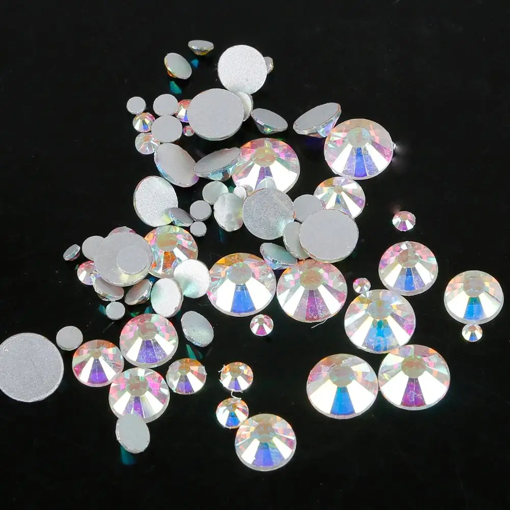 Горячие Продажи AB Цвет/белый многоразмерные Хрустальные стеклянные стразы с