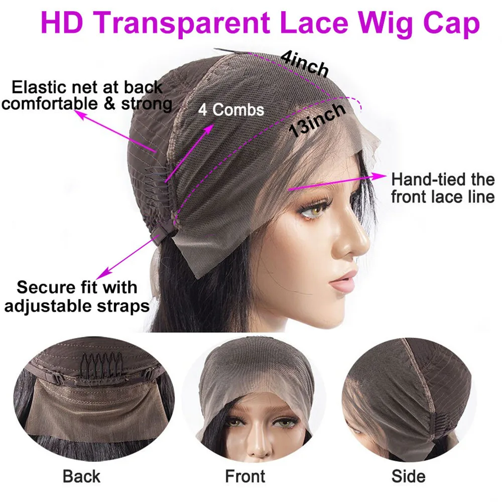 Кудрявые человеческие волосы парик 13х4 фронта шнурка парики Hd прозрачные al 150% Remy