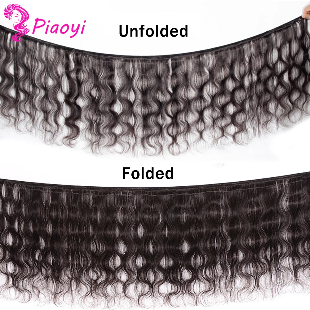 Волосы Remy Piaoyi 3 пучка с 4x4 закрытыми прядями накладные волосы 4 шт./лот бразильские - Фото №1