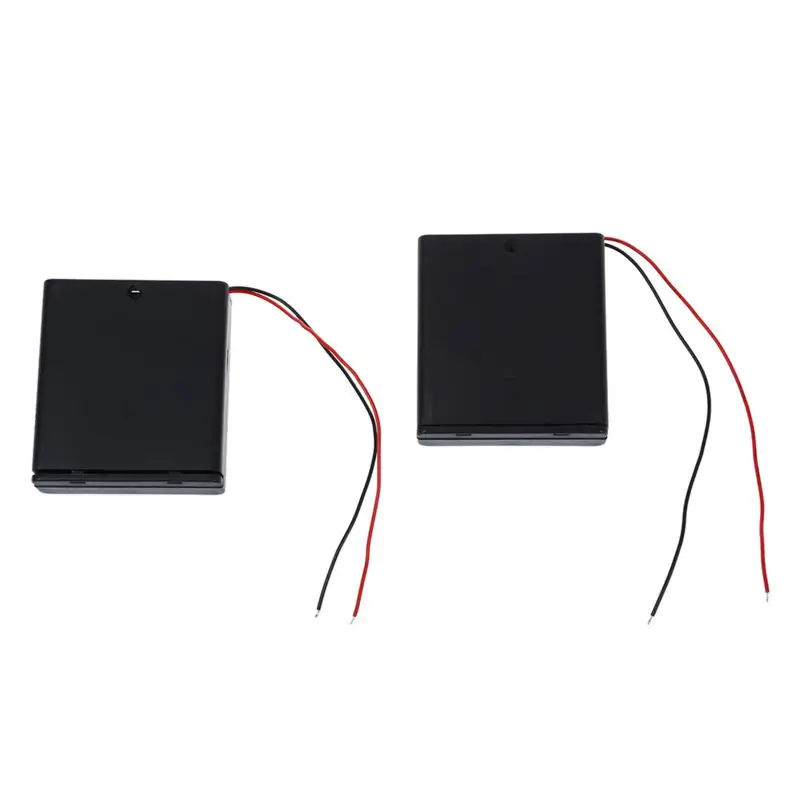 2 шт. 4 x AA 6V Чехол держатель для батареи коробка Проводная вкл/выкл переключатель w