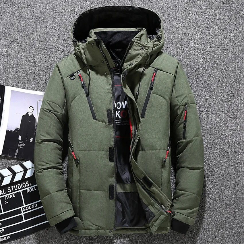 Мужская парка с капюшоном Roupas повседневная утепленная ветрозащитная больших