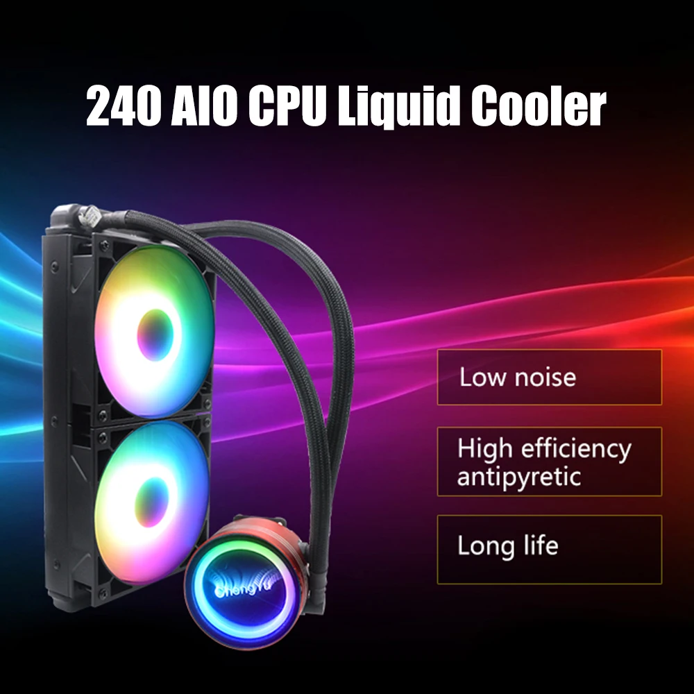 

360mm /240mm /120mm AIO RGB CPU Liquid Cooler 4 Pin Silent Water Cooling System PWM Fan All in One Radiator for Intel AMD Pc