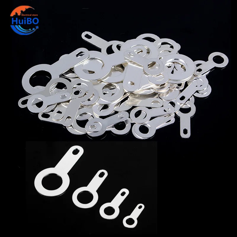 

1000pcs 2.2 3.2 4.2 10.2 Silver-plated Copper Single Head Soldering Terminal Circular Weld Washer Welding Sheet Soldering Lug