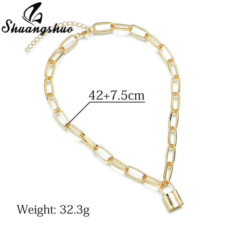 Ожерелье-чокер EBOY в стиле стимпанк золотистого цвета с замком хип-хоп Рок Висячие