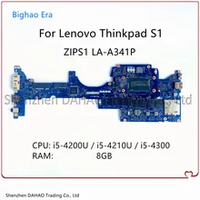 ZIPS1 LA-A341P Mainboard For Lenovo Thinkpad YOGA S1 Laptop Motherboard FRU:04X5236 04X5235 With i5 CPU 8GB RAM 100% Fully Test