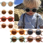 2021 Модные солнцезащитные очки в круглой оправе для мальчиков и девочек, детские Ретро Винтажные Солнцезащитные очки с УФ-защитой, классические детские очки, солнцезащитные очки