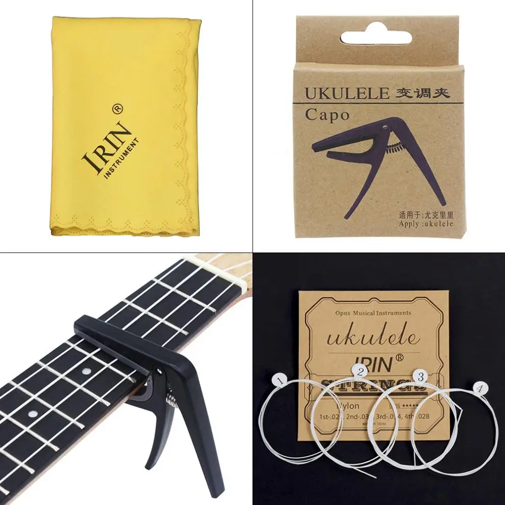 

23 Inch Veneer Mahogany Wood Ukulele Hawaiian Small Guitar Bevel Design with Gig Bag Capo Strings Cleaning Cloth