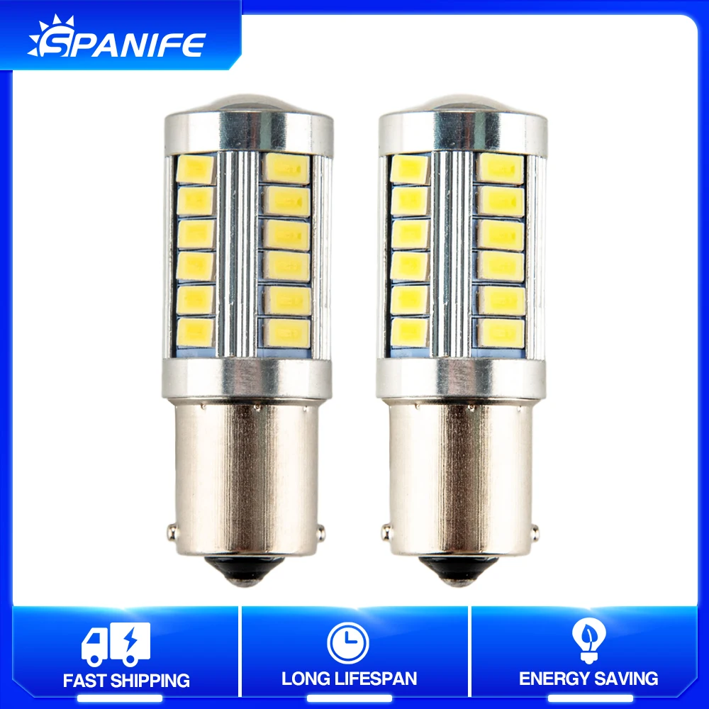 

Spanife 2 шт. 1156 BA15S P21W 1157 5730-33SMD светодиодные Сменные лампы для автомобилей задсветильник свет сигнал поворосветильник 12 В Автомобильный источн...