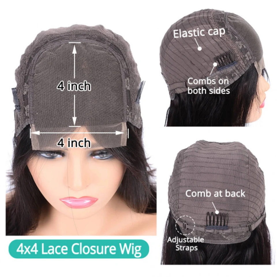 

Hairmoda 4x4 Deep Wave Wig Human Hair Lace Closure Human Hair Wigs Deep Curly Lace Closure Wig Brazilian Lace Closure Wigs