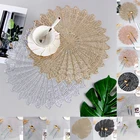 Коврик для чашки с едой в западном стиле из ПВХ, бронзирующий Лотос, подставка-цветок для детской комнаты, Рождественский Декор, термостойкий Коврик, кухонные принадлежности