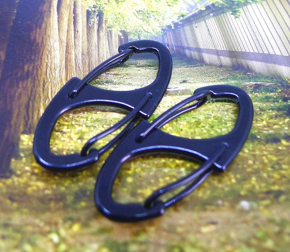 

10 pcs Small Metal 40mm Carabiner Clips Dual Spring Wire Gate Snap Hooks Keychain Buckle Tool