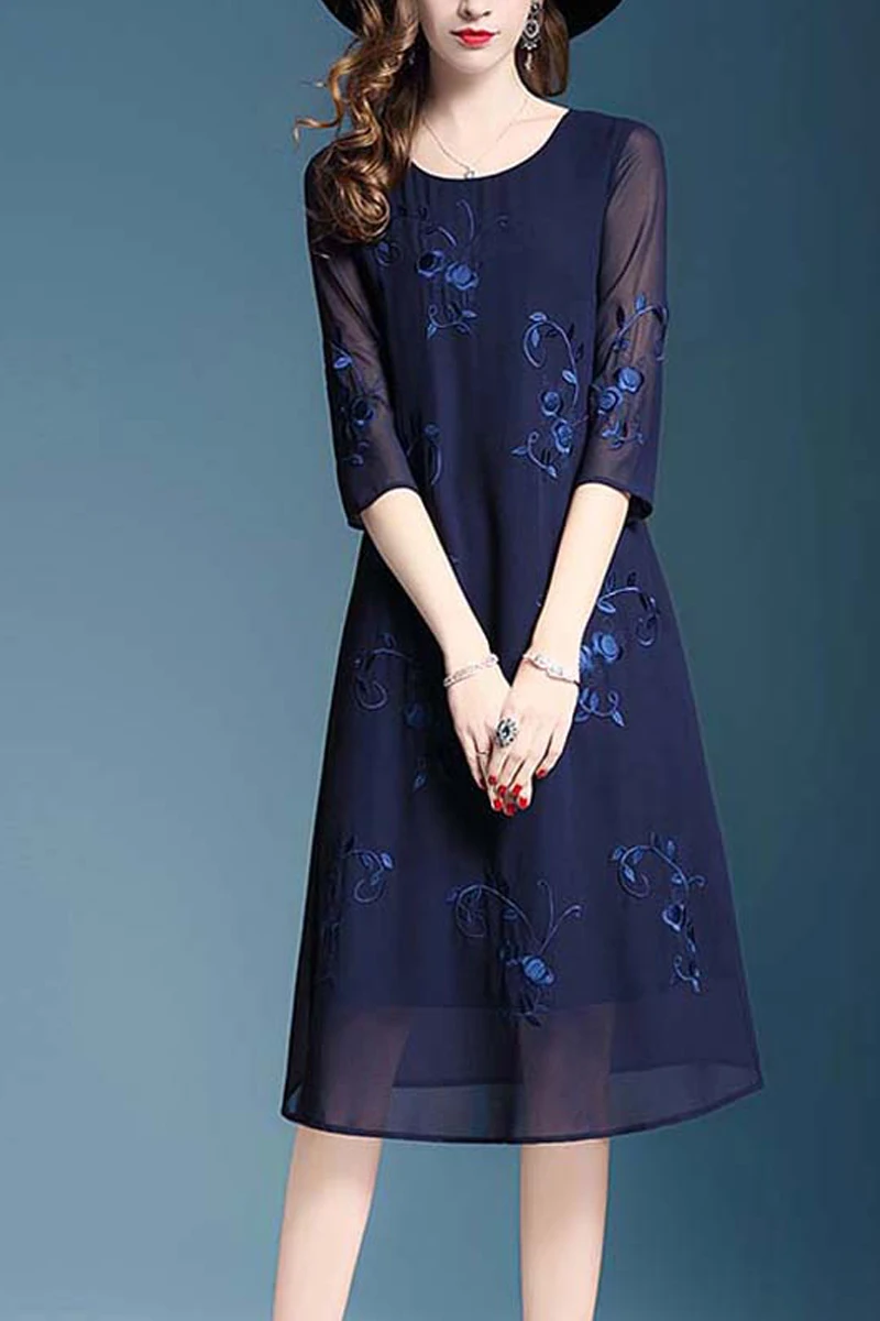2020 Summer Dress Female Elegant Embroidery Mesh Midi A Line Casual Pink Dresses for Women Party Vestido KJ1888 | Женская одежда