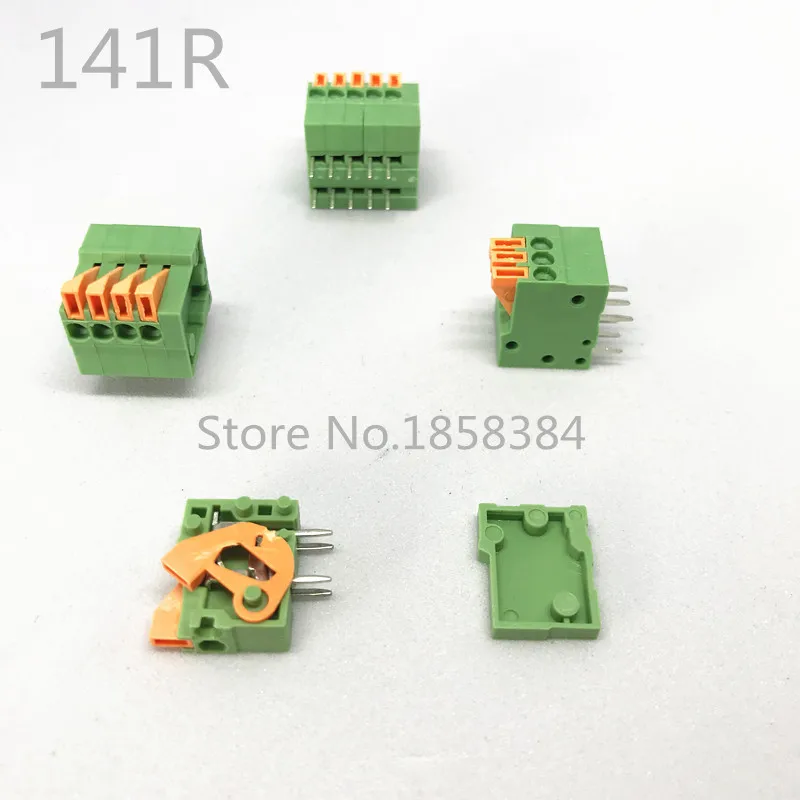 KF141R 50 шт./лот 2 54 мм Шаг Пружинные клеммные блоки разъем 2/3/4/5/10 20P правый угол
