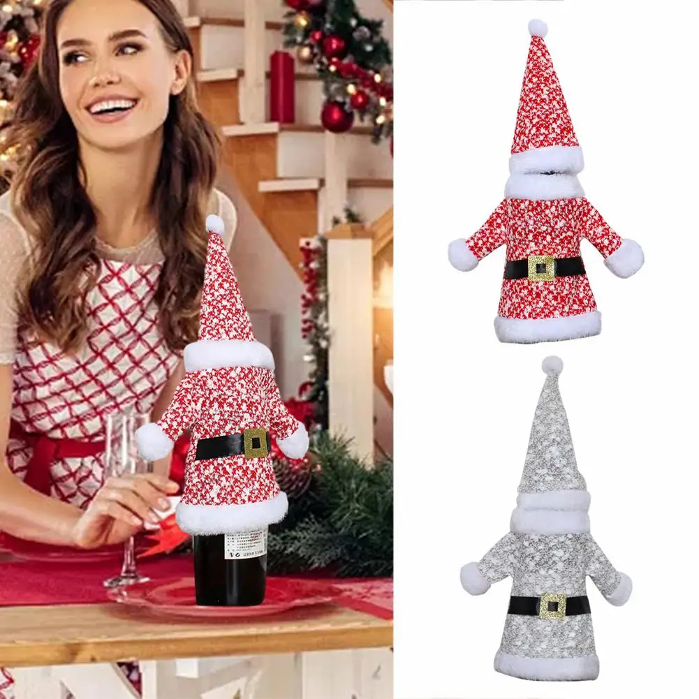 

2022 Christmas Wine Bottle Dust Cover Creative Champagne Cabinet Table Santa Claus New Year Xmas Navidad Gifts Home Decoration